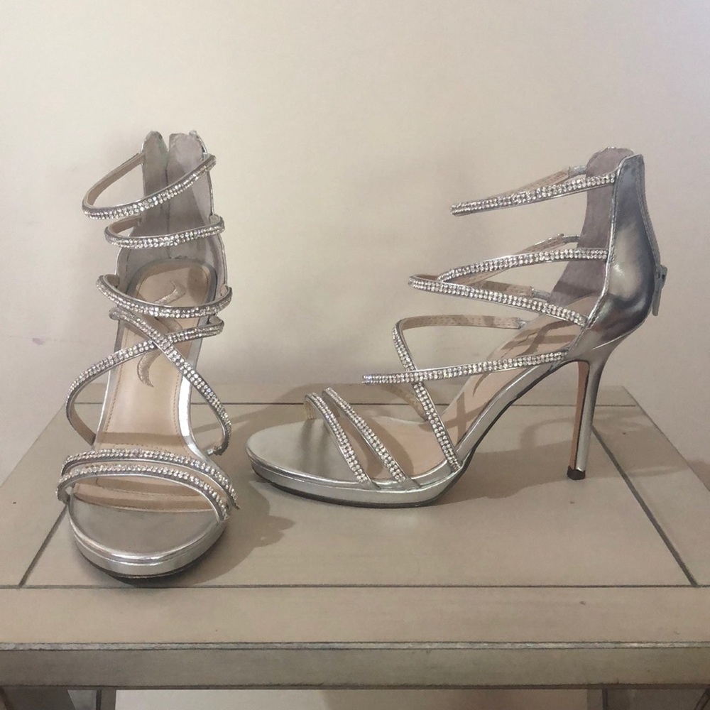 Nina- Silver Titan Heels
